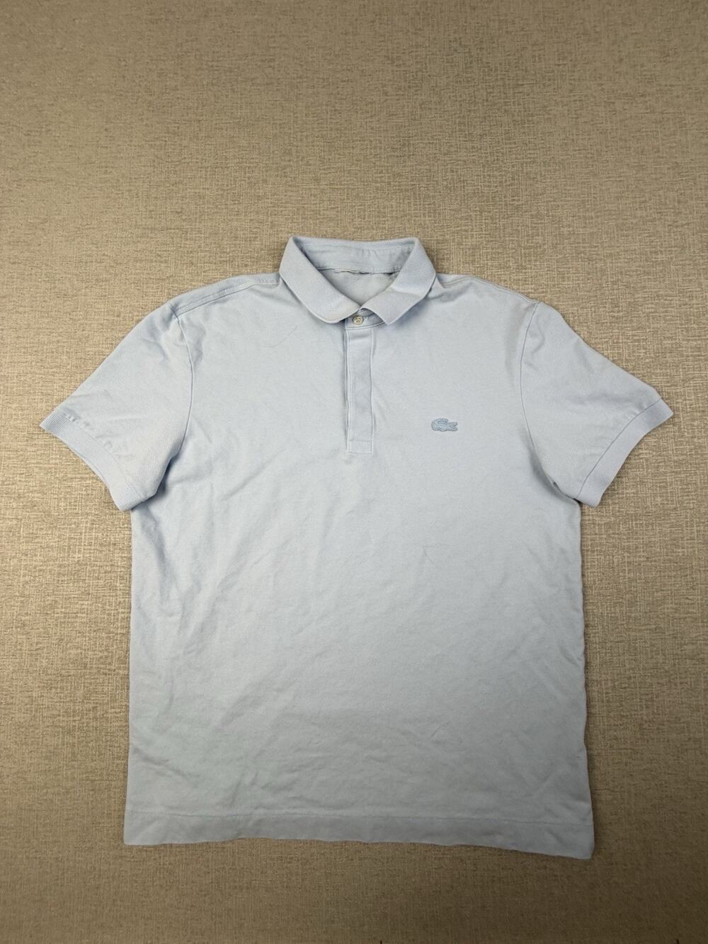 Lacoste Men’s Polo Shirt Medium Light Blue Short Sleeve Crocodile Logo